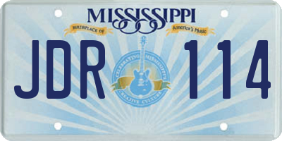 MS license plate JDR114