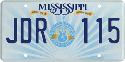 MS license plate JDR115