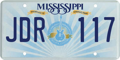 MS license plate JDR117