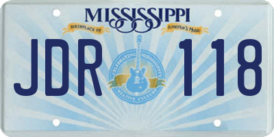 MS license plate JDR118