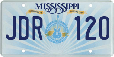 MS license plate JDR120