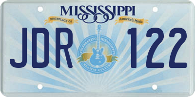 MS license plate JDR122