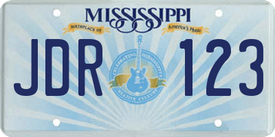 MS license plate JDR123