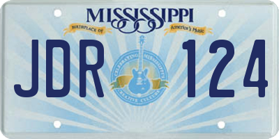 MS license plate JDR124