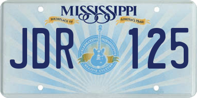 MS license plate JDR125