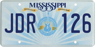 MS license plate JDR126