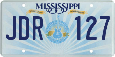 MS license plate JDR127