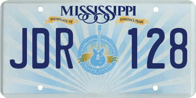 MS license plate JDR128