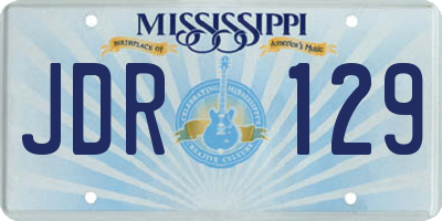 MS license plate JDR129