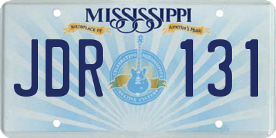 MS license plate JDR131