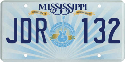 MS license plate JDR132