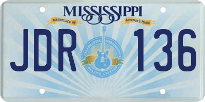 MS license plate JDR136