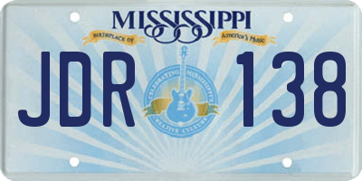 MS license plate JDR138