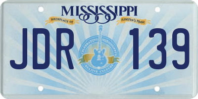 MS license plate JDR139