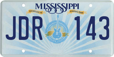 MS license plate JDR143
