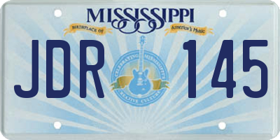 MS license plate JDR145