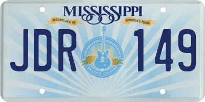 MS license plate JDR149