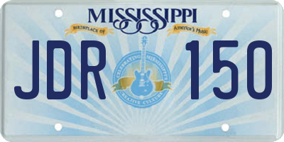 MS license plate JDR150