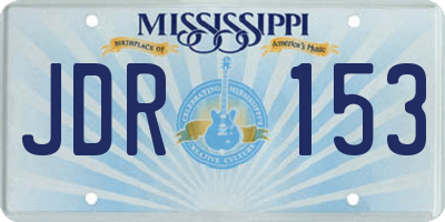 MS license plate JDR153