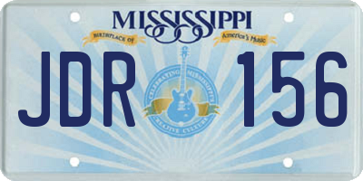 MS license plate JDR156