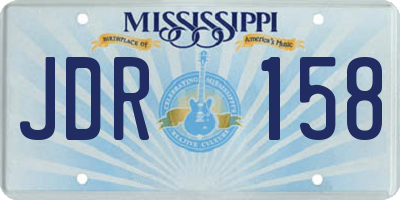 MS license plate JDR158