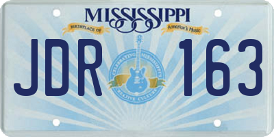 MS license plate JDR163