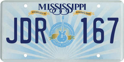 MS license plate JDR167