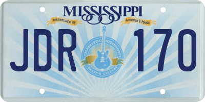 MS license plate JDR170
