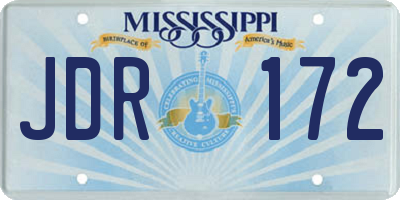 MS license plate JDR172