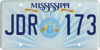 MS license plate JDR173