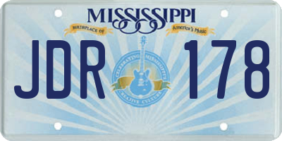 MS license plate JDR178