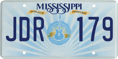 MS license plate JDR179
