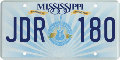 MS license plate JDR180