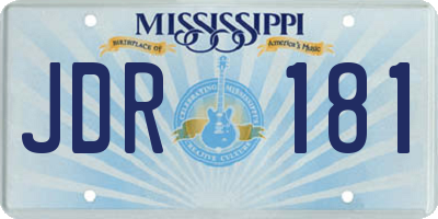 MS license plate JDR181