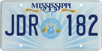 MS license plate JDR182