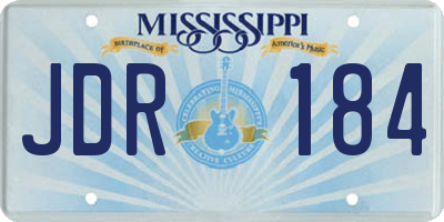 MS license plate JDR184