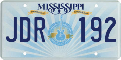 MS license plate JDR192