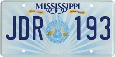 MS license plate JDR193