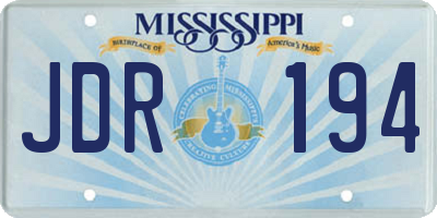 MS license plate JDR194