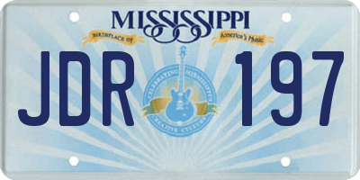 MS license plate JDR197