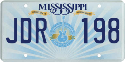 MS license plate JDR198