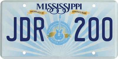 MS license plate JDR200