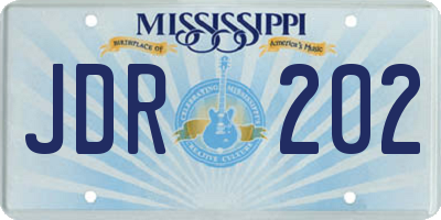 MS license plate JDR202