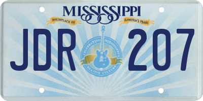 MS license plate JDR207