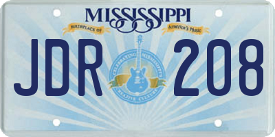 MS license plate JDR208