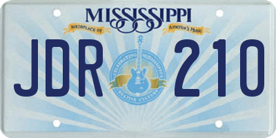 MS license plate JDR210