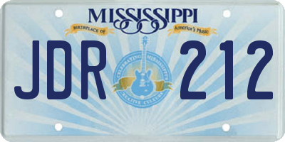 MS license plate JDR212