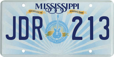 MS license plate JDR213