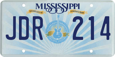 MS license plate JDR214