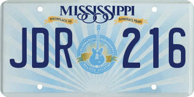 MS license plate JDR216